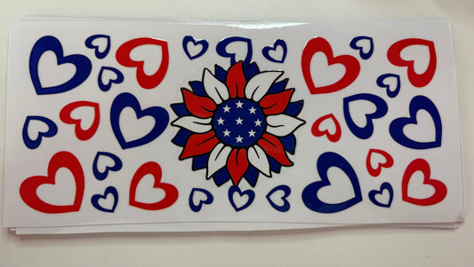 Patriotic Sunflower and Hearts Wrap
