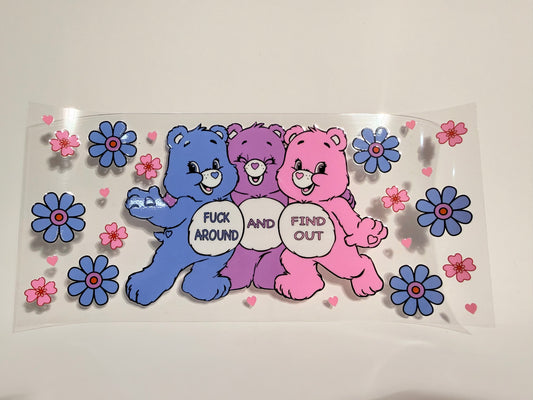 Blue, Purple, and Pink Curse Bear Wrap
