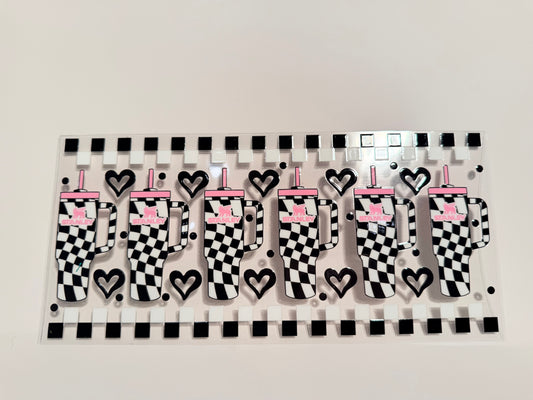 Black and White Checkered Stanley Wrap